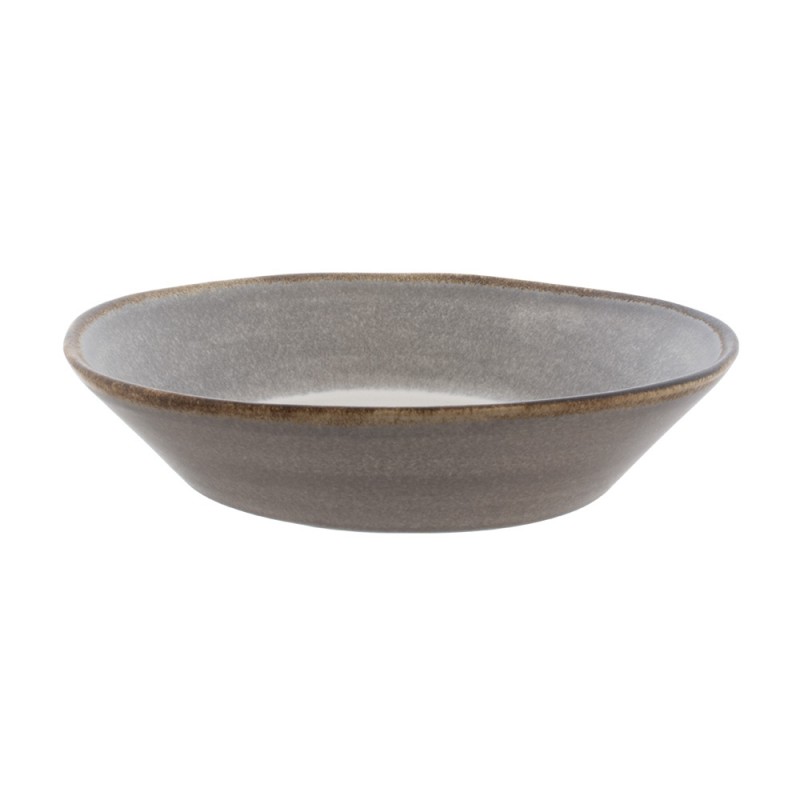 Talerz do makaronu Comporta Grey 22 cm z szarej kamionki