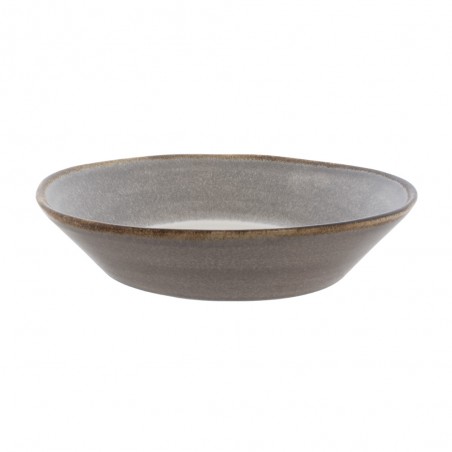 Talerz do makaronu Comporta Grey 22 cm z szarej kamionki